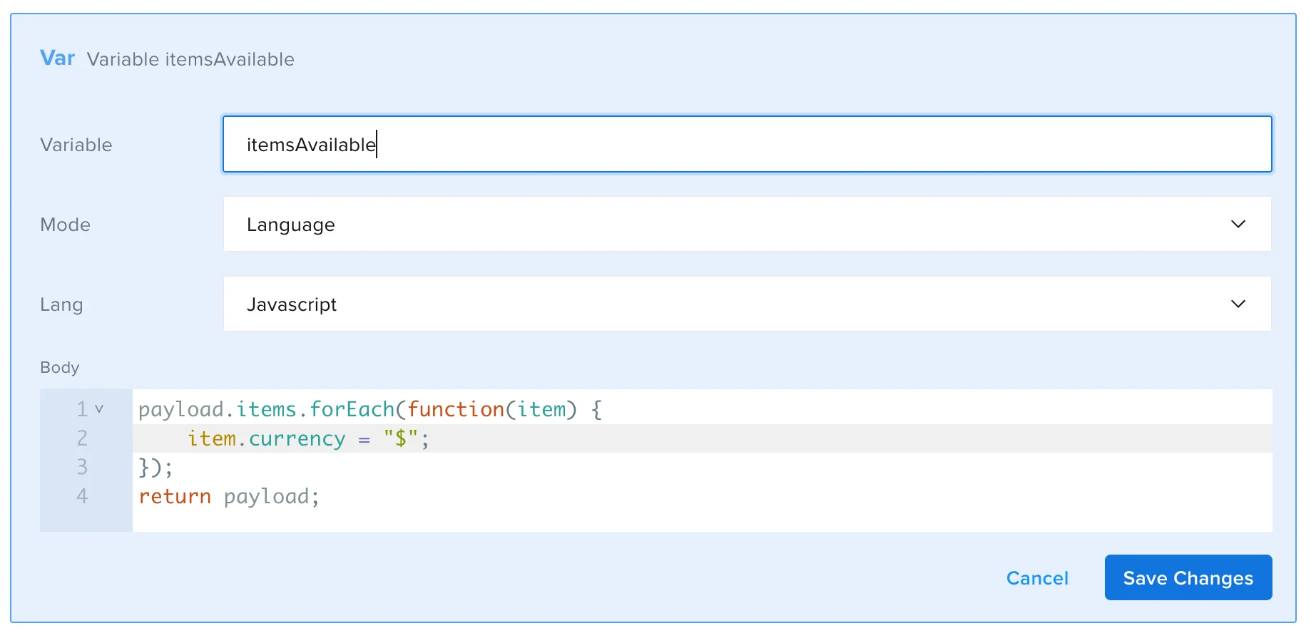 The SET component window