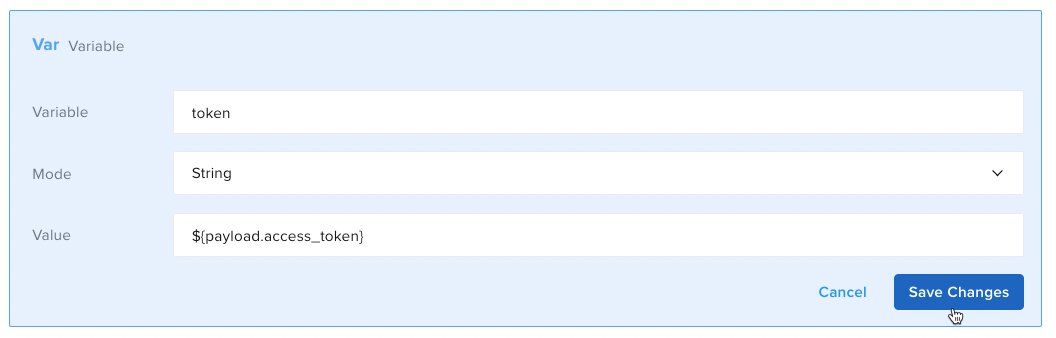 The SET Variable window