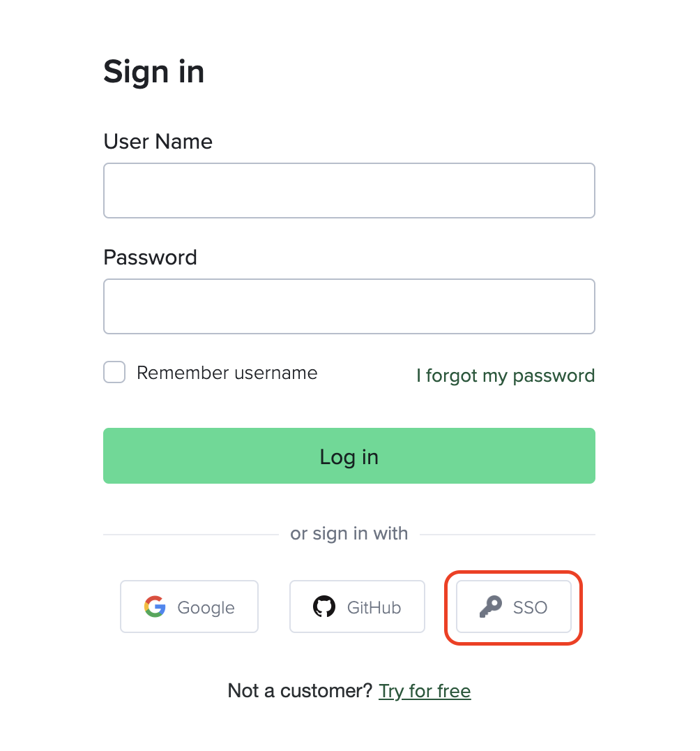 SSO Login Button