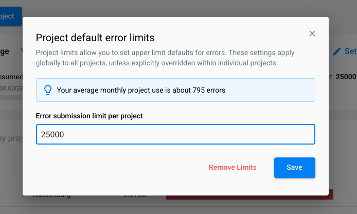Default limit.