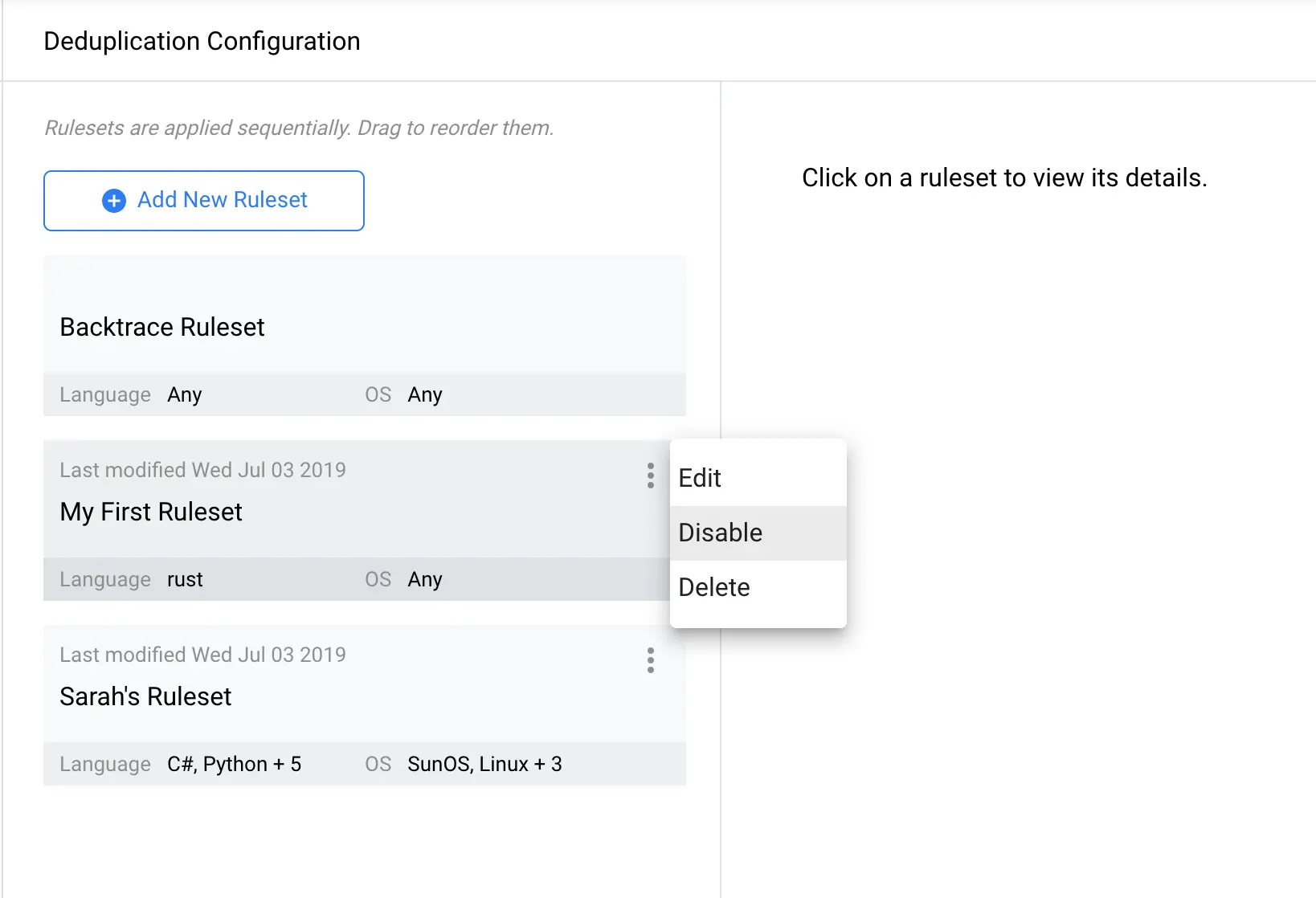 disable deduplication rules