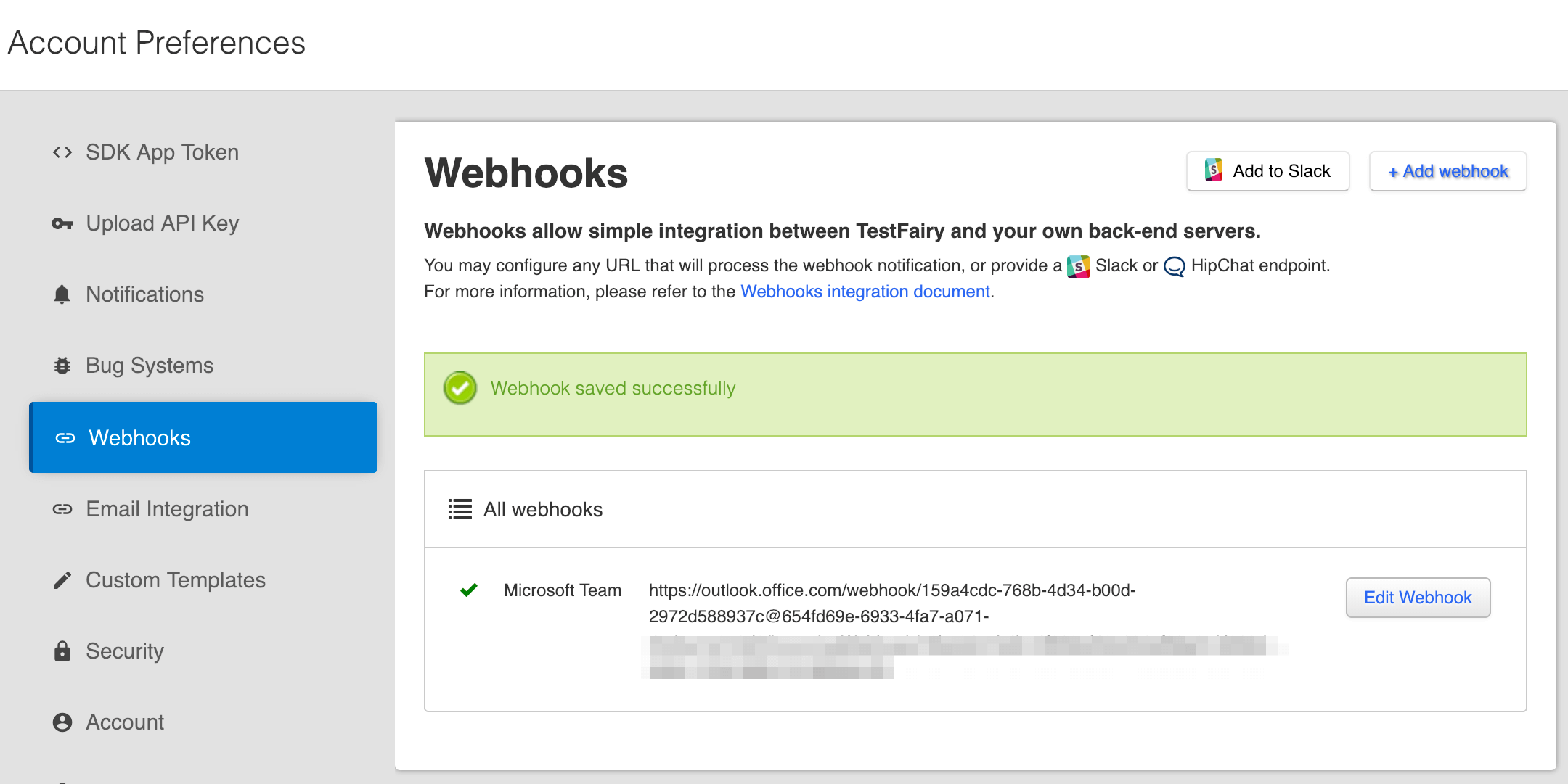 save webhook